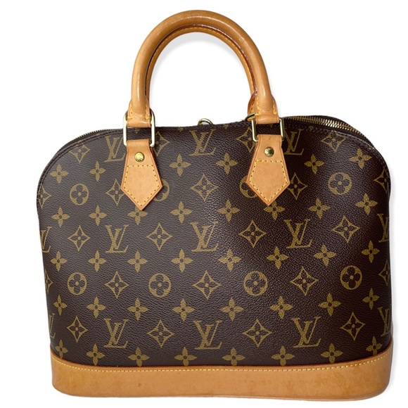 LOUIS VUITTON Monogram Alma Satchel Vintage LV Two Way Handbag Lock & 1 Key - Picture 3 of 16